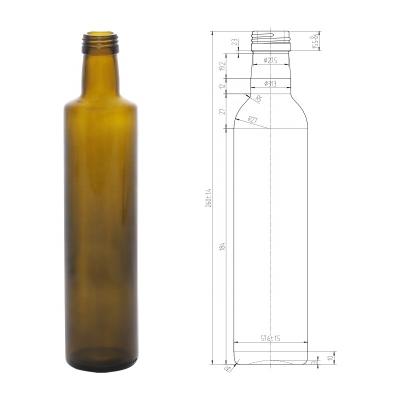 China wholesale 500ml food round antique green olive oil glass bottle for sale for sale