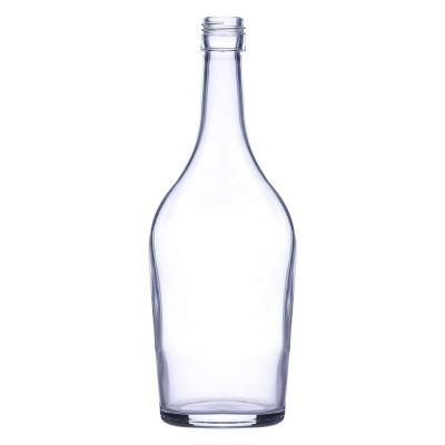 China Screw Lid Vodka Glass Bottle 750ml 530g Slim Low Low Glass Bottle High End Liquor Bottle for sale