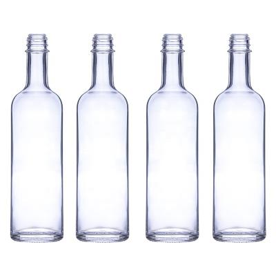 China Super Slim Low Flint Glass Bottle Vodka Gin Rum Liquor Whiskey Bottle Glass Liquor Bottle for sale