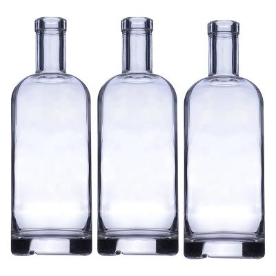 China Wholesale Thick Base Wine Liquor Bottle 750ml Gin Rum Vodka Spirits Bottle Tequila Glass Bottle for sale