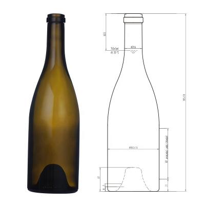 China Lift Up Custom Color Wine Bottle 750ml Chardonnays Pinot Noirs Syrahs Chardonnays Red Wine Glass Bottle for sale