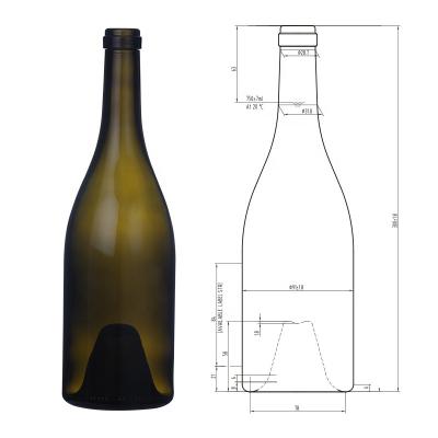 China Lift off bulk red wine explosive proof bottle purchase 750ml Burgundy chardonnays wine bottles for sale