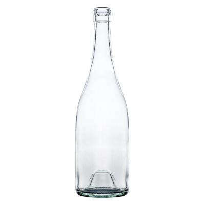 China Factory supplier push pot-bellied glass bottle 750ml screw cap burgundy wine bottle for sale