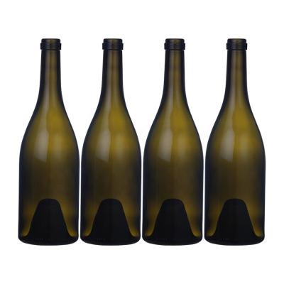 China Lift Empty Glass Wine Bottles Syrahs Bottles Antique Green Burgundy Bottle for sale