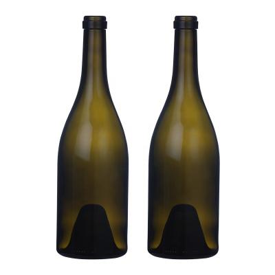 China Lift up bulk purchase 750ml 890g syrahs wine bottle antique green burgundy bottle for sale