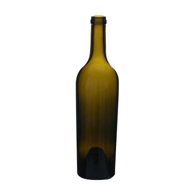 China Lift Factory Supplier Cork Finished C-2138A 750ml 1200g Antique Green Bordeaux Red Bottle for sale