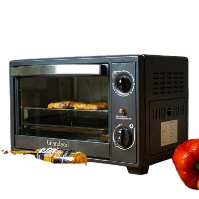 China Easily Cleaned 18L Gas Oven Portable Mini Bread Toaster Black Stainless Pizza Ovens for sale