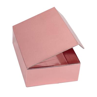 China Disposable Purple Pink Logo Box Custom Cosmetic Cardboard Cartons Shipping Mailer Set Cosmetics Shipping Corrugated Packaging Paper Boxes for sale