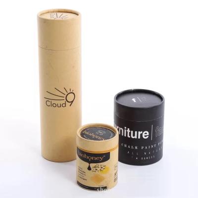 China Disposable Eco Friendly Custom Logo Printed Round Craft Tea and Coffee Packaging Kraft Paper Tube Box for sale