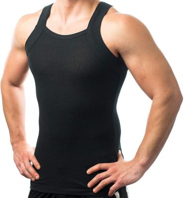 China QUICK DRY Mens G-Unit Style Tank Top Square Cut Muscle Ribbed Tank Tops High Quality for sale