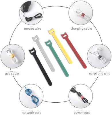 China Durable Adhesive Back To Back Hook And Loop Wire Management Tighten Reusable Nylon Cable Tie Bundled Magic Tape for sale