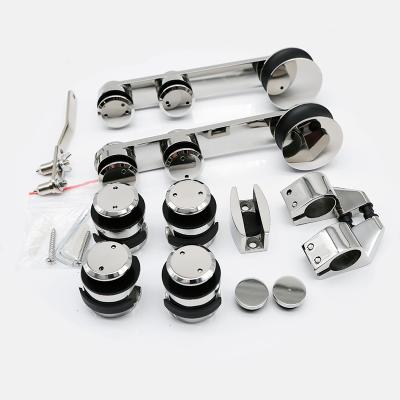 China JL-801 Modern Stainless Steel Frameless Glass Sliding Door Hardware Kit for sale