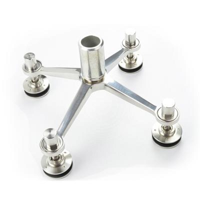 China Modern 4 Indicator Spider Clamp With Glass Accessories Stainless Steel Curtain Wall Spider Fittings for sale