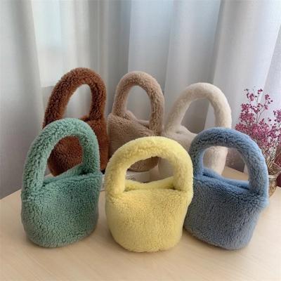 China 2023 Mini Bags Wool Handbag Cute Buckle Girl Cylinder Magnetic Bag Other New Wool Women for sale