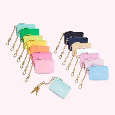 China OEM Mini Keychain Wallet Monogrammed Car Nylon Key Chain Wallet Coin Purse Nylon Key Solid Colorful Gifts for sale