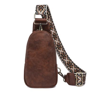 China PU Waterproof Cross - Feminine Women's Purse Belt Bags Bohemian Strap Vegan Messenger Body Chest Bag Leather Trim Sling Bag for sale