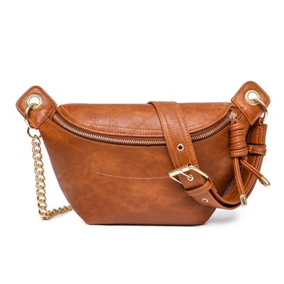 China Water Proof Candy Color Fashion Messenger Shoulder Women Outlet PU Leather Fanny Pack Belt Bag Chest Bag for sale