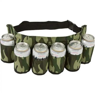 China Fashion 6-Pack Waist Bag Water Proof Beer Tactical Drink Holder Portable Carriers Fanny Pack Unisex Waist Bags with Adjustable Belt for sale