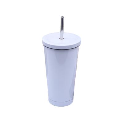 China Latest Modern Custom Stainless Steel Stocked Around Insulated Cup Travel Mug With Straw for sale