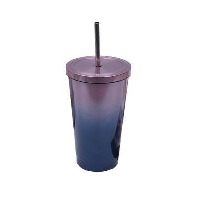 China New Fashion Chinese Color Changing Stocked Tumbler With Lid And Straw Round Insulated Cup for sale