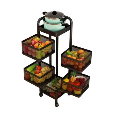 China Contemporary Creative Design Kitchen Storage Rotating Fruit 360 Degree Rotating Basket Vegetable Rack for sale