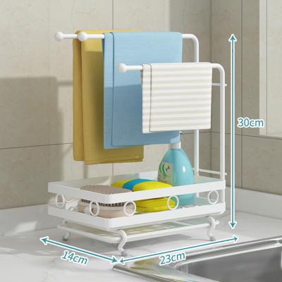 China Aliexpress Hot Sales Desktop/Wall Mounted Multifunctional Shelf Storage Rack With Drain Tray Standing Wall Mounted Drain And Air Dried Cloth Rack for sale