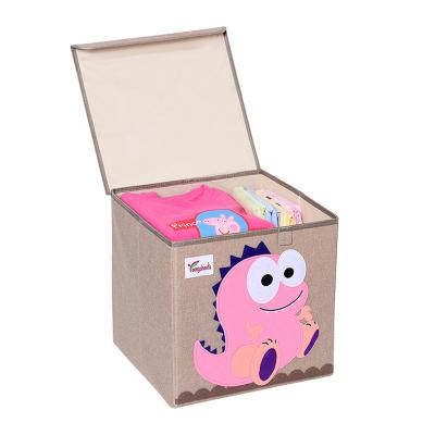 China Amazon Cartoon Style Best-Selling Baskets Stereoscopic Cotton Storage Foldable Round Home Organizer Bin For Baby for sale