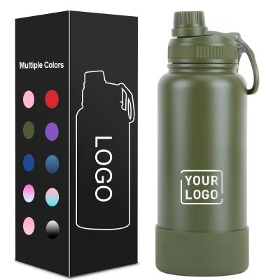 China PORTABLE Custom Wide Mouth Water Bottle Metal 32oz Vacuum Flask Insulated Double Wall Stainless Steel Sports Water Bottle for sale