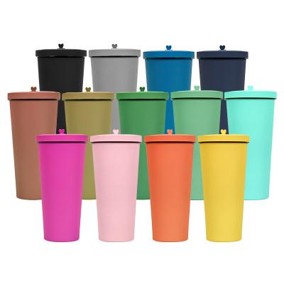 China Durable Custom Double Wall Stainless Steel Vacuum 750ml Insulated Coffee Mug With Lid And Straw for sale