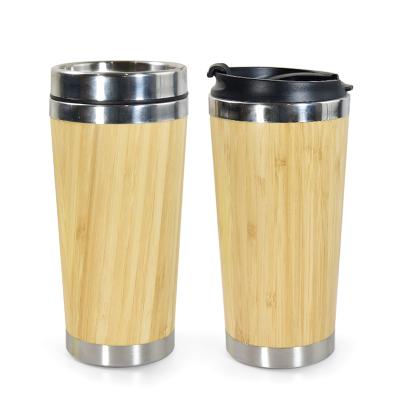 China Sustainable Custom Logo Outdoor Healthy Choice Coffee Tumbler 16oz Travel Mug Reusable Wood Bamboo With Lid for sale