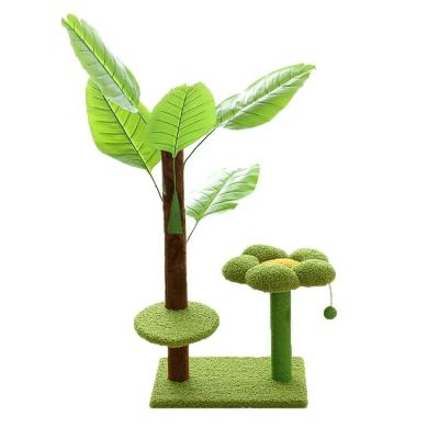 China Sustainable High Quality Wholesale Indoor And Outdoor Cat Green Tree Climbing Frame House For Pets for sale