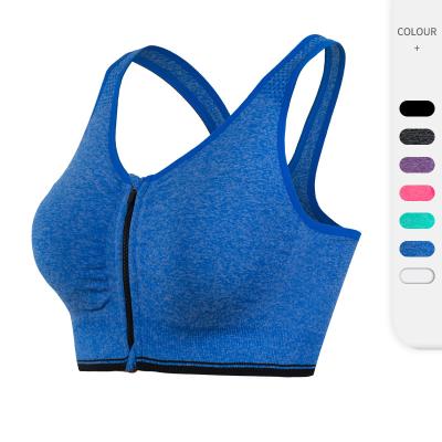 China Low Price Breathable No Steel Ring Tennis Running Fitness Yoga Women Sports Bra With Zipper for sale