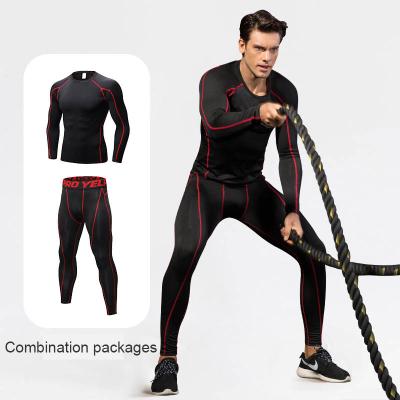 China Breathable Tight Fitness Sports Training Clothes Elastic Quick-Drying Pants Men's Gym Long Sleeve Set for sale