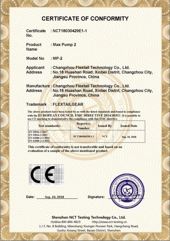 CE - Changzhou Flextail Technology Co., Ltd.