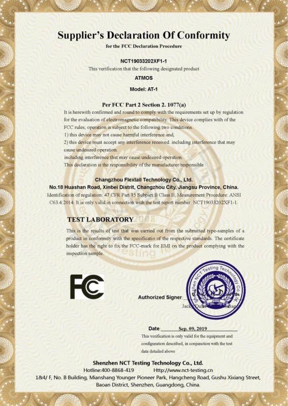 FCC - Changzhou Flextail Technology Co., Ltd.