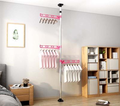 China Easy To Install Factory Direct Sale Home Laundry Household Rack Clothes Rod Single Telescopic Hanger for sale