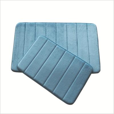 China Drop Shipping Non-Slip Memory Foam Mat Bathroom Solid Color Floor Mat Super Absorbent Bath Mat for sale