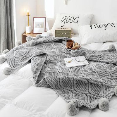 China PORTABLE New Arrival Pure Color Blanket With Tassel Seasonal Knitted Blanket for sale