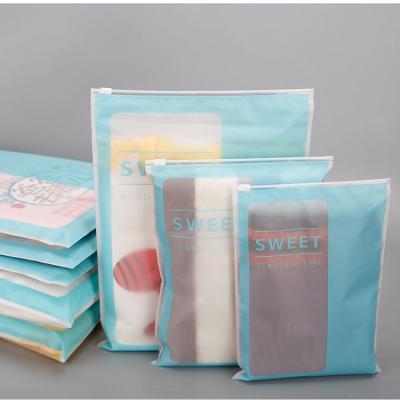 China Disposable Wholesale Custom Logo Printed Plastic Zip Lock Frosted Self Seal Apparel Packaging Bag for sale