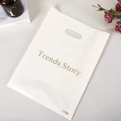 China Customized Recyclable Eco Friendly Recyclable Carrier Die Cut Plastic Shopping Bag With Handle for sale