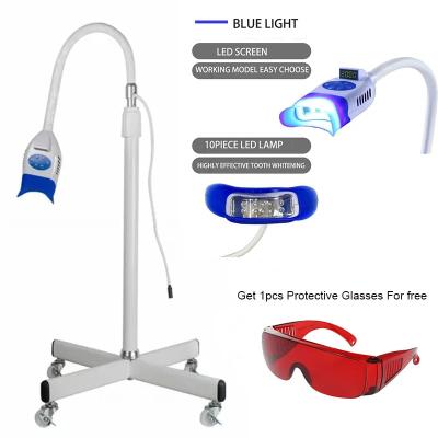 China For Commercial Dental Equipment Led Portable Mobile Laser Teeth Whitening Machine With 10 Led Blue Light With Wheels Laser Teeth Dental Tools for sale