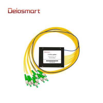 China FTTX China Supplier Delosmart GFA1080000FA 1*8 ABS Box Fiber Splitter With Split Ratio FC/APC EPON/GPON/FTTX Connectors for sale