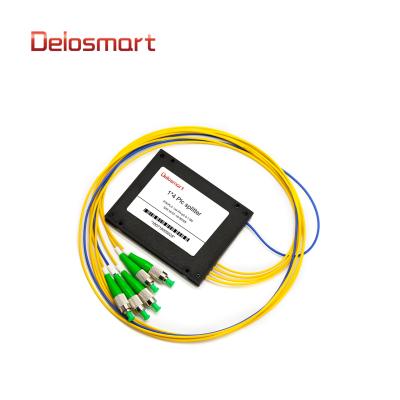 China FTTX China Supplier Delosmart GFA1040000FA 1*4 ABS Box Fiber Splitter With Split Ratio FC/APC EPON/GPON/FTTX Connectors for sale