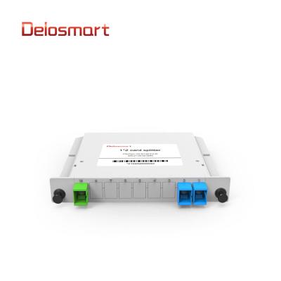 China FTTX China Supplier Delosmart GFC1025050SU 1*2 Card Insert Fiber Splitter With Split Ratio SC/UPC EPON/GPON/FTTX Connectors for sale