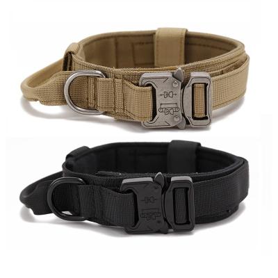 China Quick Release Designer Tactical Wide Dog Heavy Duty Strong Nylon Adjustable Collar With Metal Buckle for sale