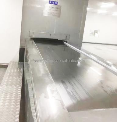 China Meat iqf tunnel freezer with solid conveyor belt for for meat fish for sale