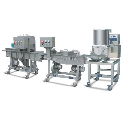 China Patty/Nuggets Forming and Coating Mini Automatic Hamburger Nuggets Steak Processing Line for sale