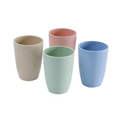 China 4 Pcs Modern Reusable Biodegradable Free Eco-Friendly Wheat Straw Cup Drinking Cup BPA Free Dinner Sets for sale