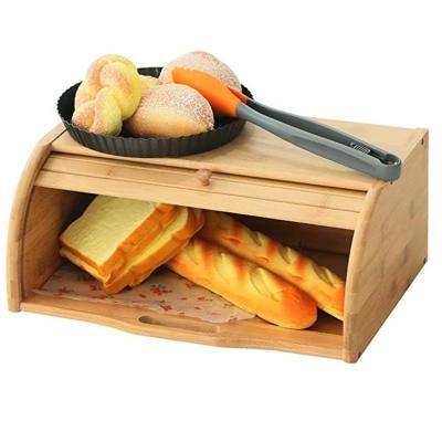 China Sustainable Commercial Bakery Rolltop Bread Storage Adjustable Bamboo Single Layer Barrel for sale