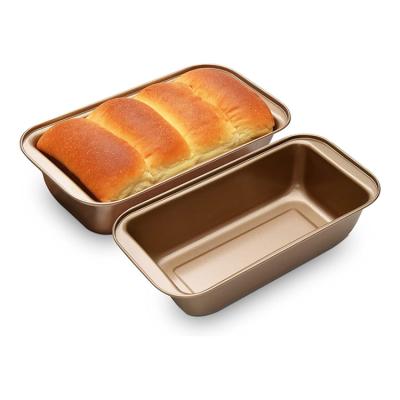 China Gifts And Dessert Store Bakery Black Carbon Steel Non Stick Small Toast Bread Baking Mold for sale